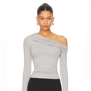 Elegant Gray Off-Shoulder Top